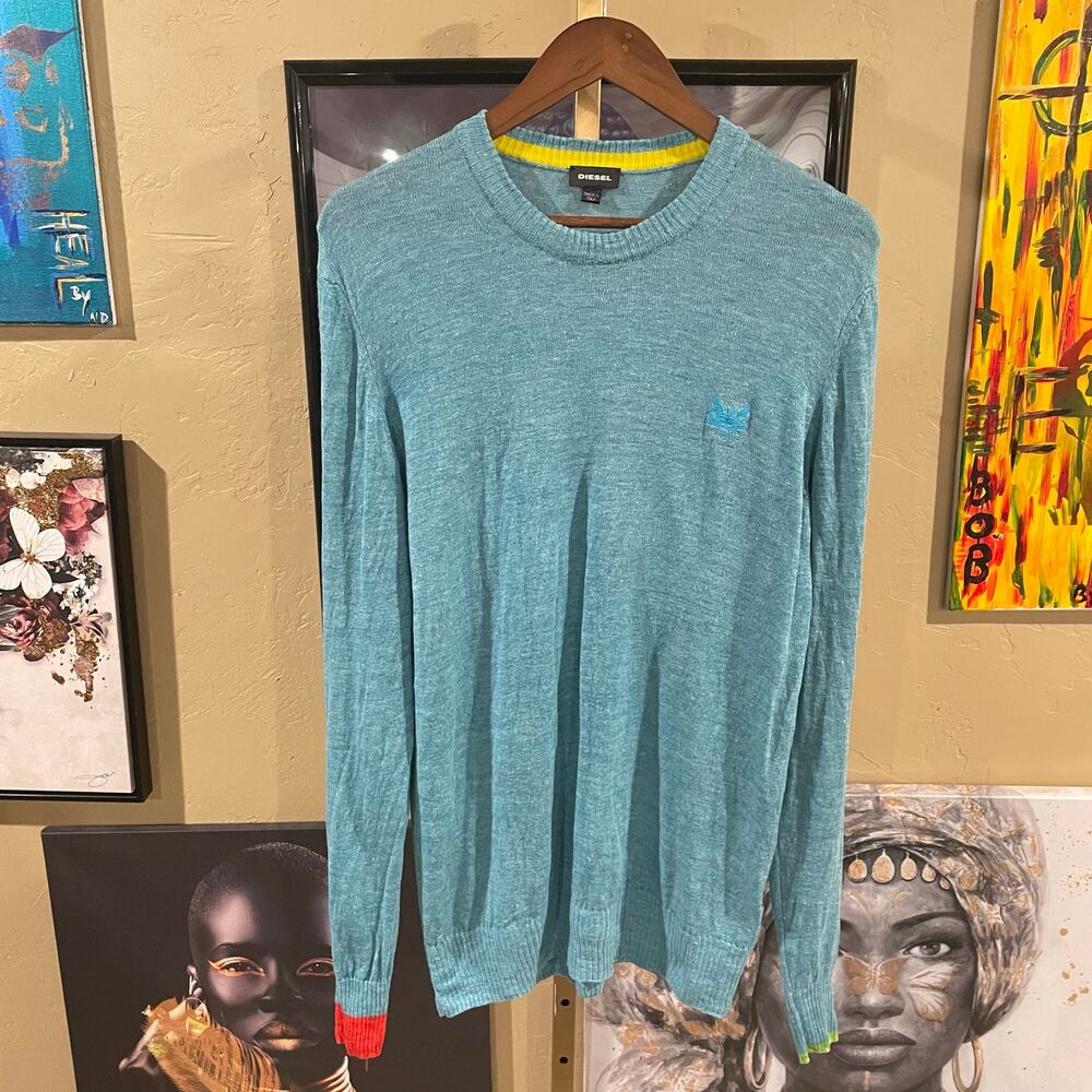 90s Diesel Vintage Euro Import Italian Colorblock Grunge Thin Streetwear Sweater